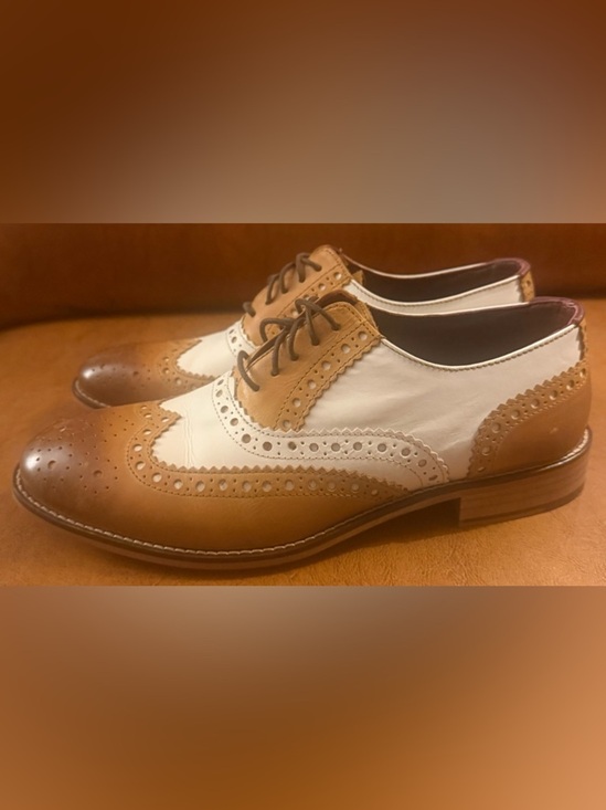 London Brogues Gatsby Tan White Wingtip Oxford Shoes Mens 8 EU 42 main image 6
